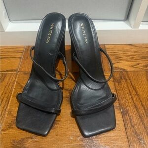 White Fox Boutique Black Strappy Heels